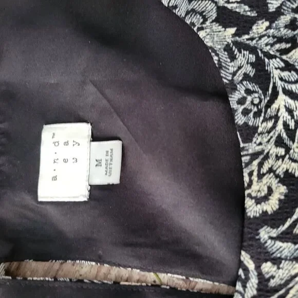 A New Day black Printed Bell Sleeve Dress Size medium - Picture 6 of 7